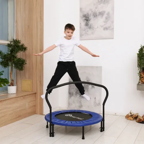 Батут с поручнем DFC JUMPFIT 36#039;#039; синий