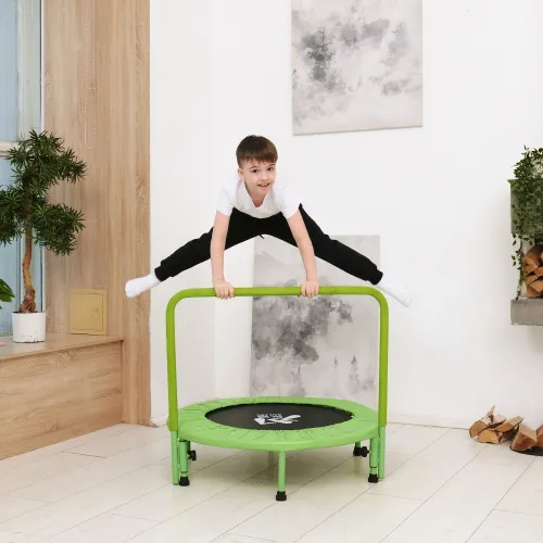Батут с поручнем DFC JUMPFIT 36#039;#039; зеленый