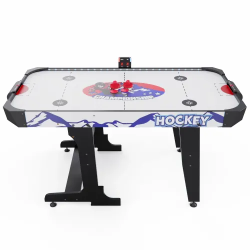 Игровой стол – аэрохоккей с подсветкой DFC Championship 53 135 х 65 см, складной, белый