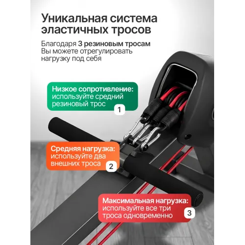 Гребной тренажер DFC Bodycoach, с резиновыми тросами