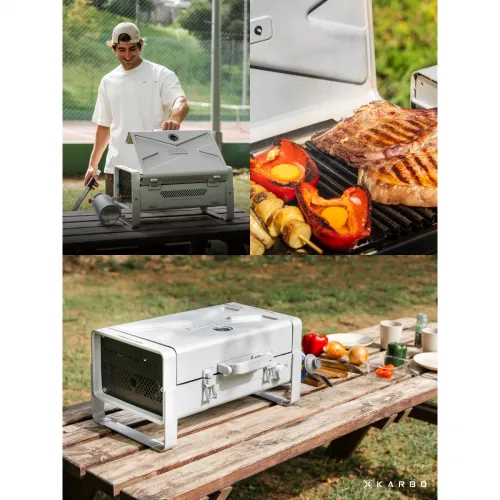 Газовый гриль портативный Karbo Grill X1 Natural Grey
