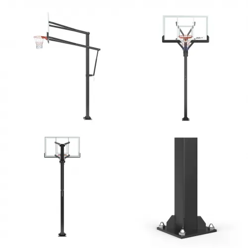 Баскетбольная стойка стационарная UNIX Line B-Stand-TG PRO 72"x42" (180 х 105 см) R45 H230-305 см