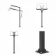Баскетбольная стойка стационарная UNIX Line B-Stand-TG PRO 72"x42" (180 х 105 см) R45 H230-305 см