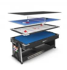 Игровой стол UNIX Line Трансформер 4 в 1 (204х112 cм) Black