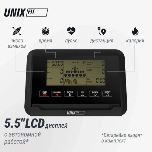 Гребной тренажер UNIX Fit механическая нагрузка / Techno Rower 410