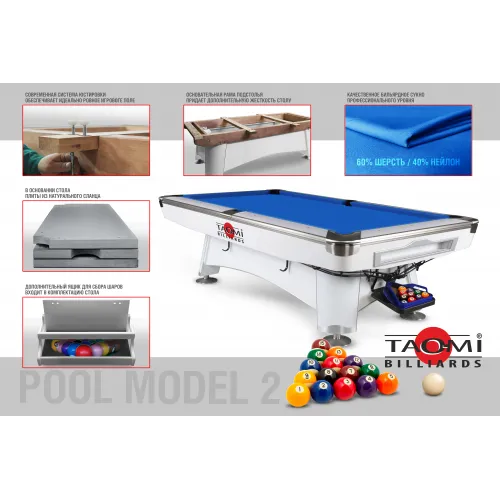 Бильярдный стол TAO-MI Model 2 пул 8 ft, сукно Blue