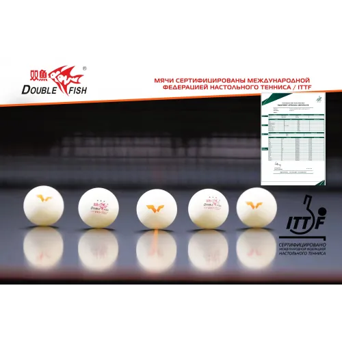 Мячи для н/т Double Fish V40+ 3 star WTT (6шт.)