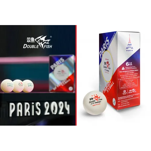 Мячи для н/т Double Fish PAR40+ 3*** (paris(6 шт/упак.) р-р.40+