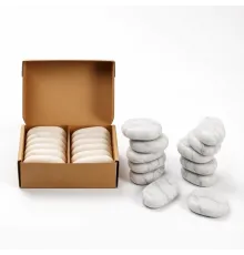 Набор массажных камней для стоун терапии из мрамора Mizomed HML12 (7,5х5,5x1,5 cм, 12 шт.)