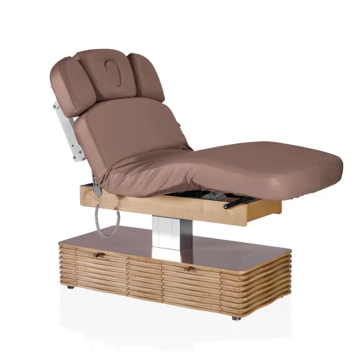 Электрический стационарный массажный стол Mizomed NESS-C Salon-Oak c электроприводом мокко