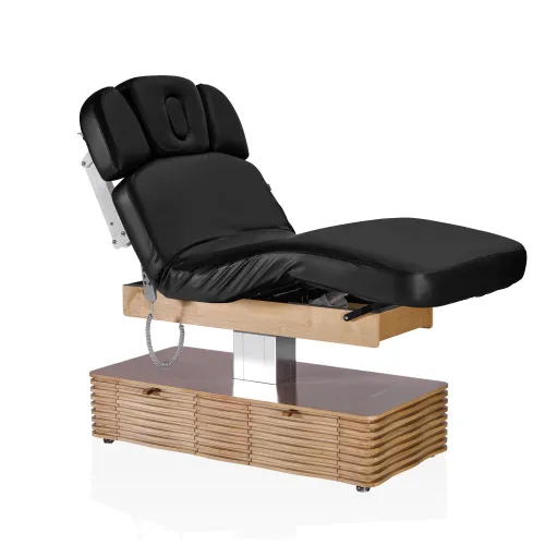 Электрический стационарный массажный стол Mizomed NESS-C Salon-Oak c электроприводом черный