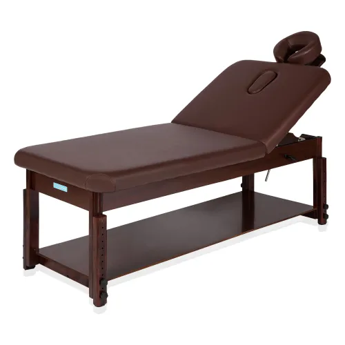 Стол массажный медицинский Mizomed Essence-Tilt, Коричневый с полкой