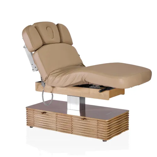 Электрический стационарный массажный стол Mizomed NESS-C Salon-Oak c электроприводом мокко бежевый