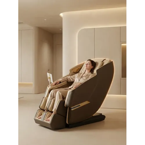 Массажное кресло Meridien, HOKKAIDO, коричневое с бежевым