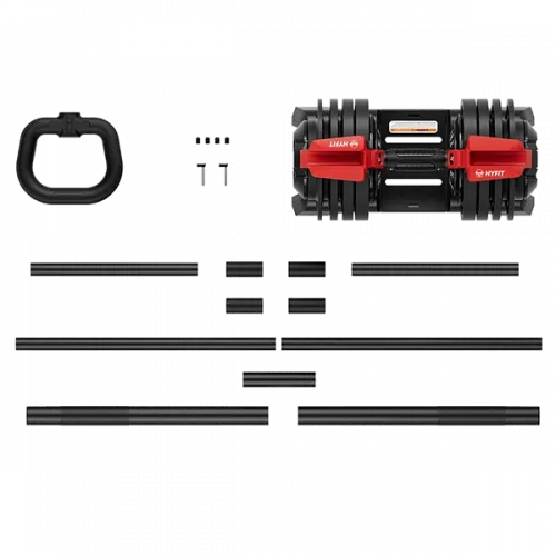Гантель регулируемая 24кг + штанга + гиря, HYFIT, набор 3в1, D7080