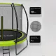 Батут каркасный 240см (8фут), SCHOLLE, JUMPER, с защитной сеткой и лестницей, зеленый