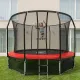 Батут каркасный 360см (12фут), SCHOLLE, с защитной сеткой и лестницей, красный/синий