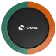 Батут каркасный 420см (14фут), SCHOLLE, с защитной сеткой и лестницей, зеленый/оранжевый