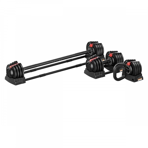 Гантель регулируемая 18кг + штанга + гиря, HYFIT, набор 3в1, D7040