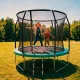 Батут каркасный 300см (10фут), SCHOLLE, FLIP, с защитной сеткой и лестницей, зеленый