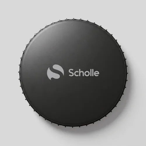 Батут каркасный 240см (8фут), SCHOLLE, с защитной сеткой и лестницей, красный/синий