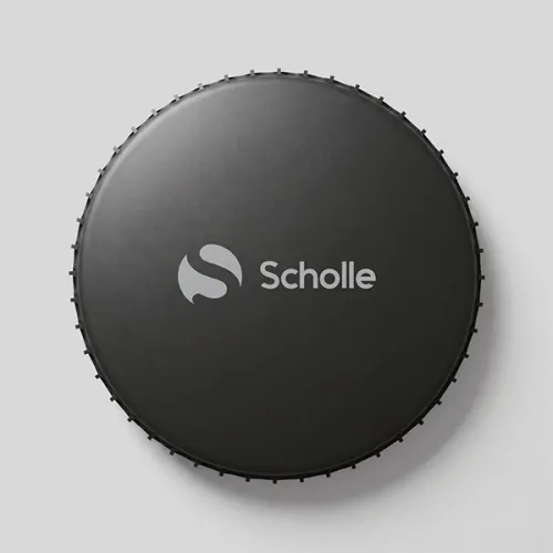 Батут каркасный 240см (8фут), SCHOLLE, с защитной сеткой и лестницей, зеленый/оранжевый
