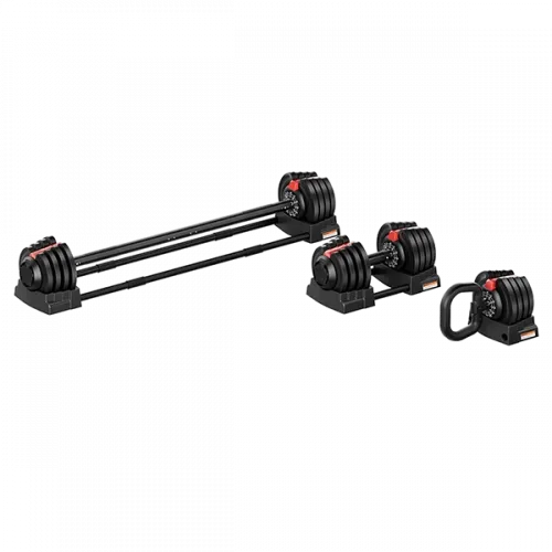 Гантель регулируемая 18кг + штанга + гиря, HYFIT, набор 3в1, D7040