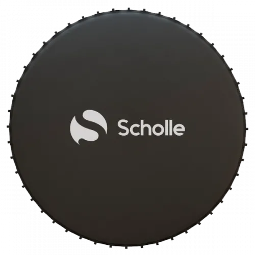 Батут каркасный 360см (12фут), SCHOLLE, с защитной сеткой и лестницей, зеленый/оранжевый