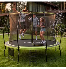 Батут каркасный 420см (14фут), SCHOLLE, JUMPER, с защитной сеткой и лестницей, зеленый