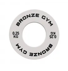 Диск калиброванный BRONZE GYM для пауэрлифтинга белый 0,25 кг