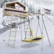 Детский спортивный комплекс для дачи ROMANA Фитнес (желтый/серый) (с качелями Диск)