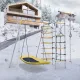 Детский спортивный комплекс для дачи ROMANA Космос (желтый/серый) (сетка-гнездо 80см)