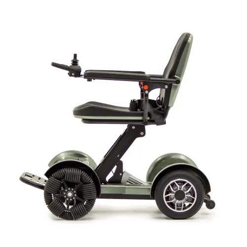 Кресло-коляска складная с электроприводом (цвет хаки) MET КОМПАКТ ПРО 24382