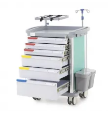 Тележка медицинская Med-Mos РЕТ05 ТМ-008АН-00 для экстренной медицинской помощи и реанимации